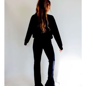 TRIBE KELLEY RIBBED SPLIT LEGGINGS NWT SIZE SMALL-BLACK